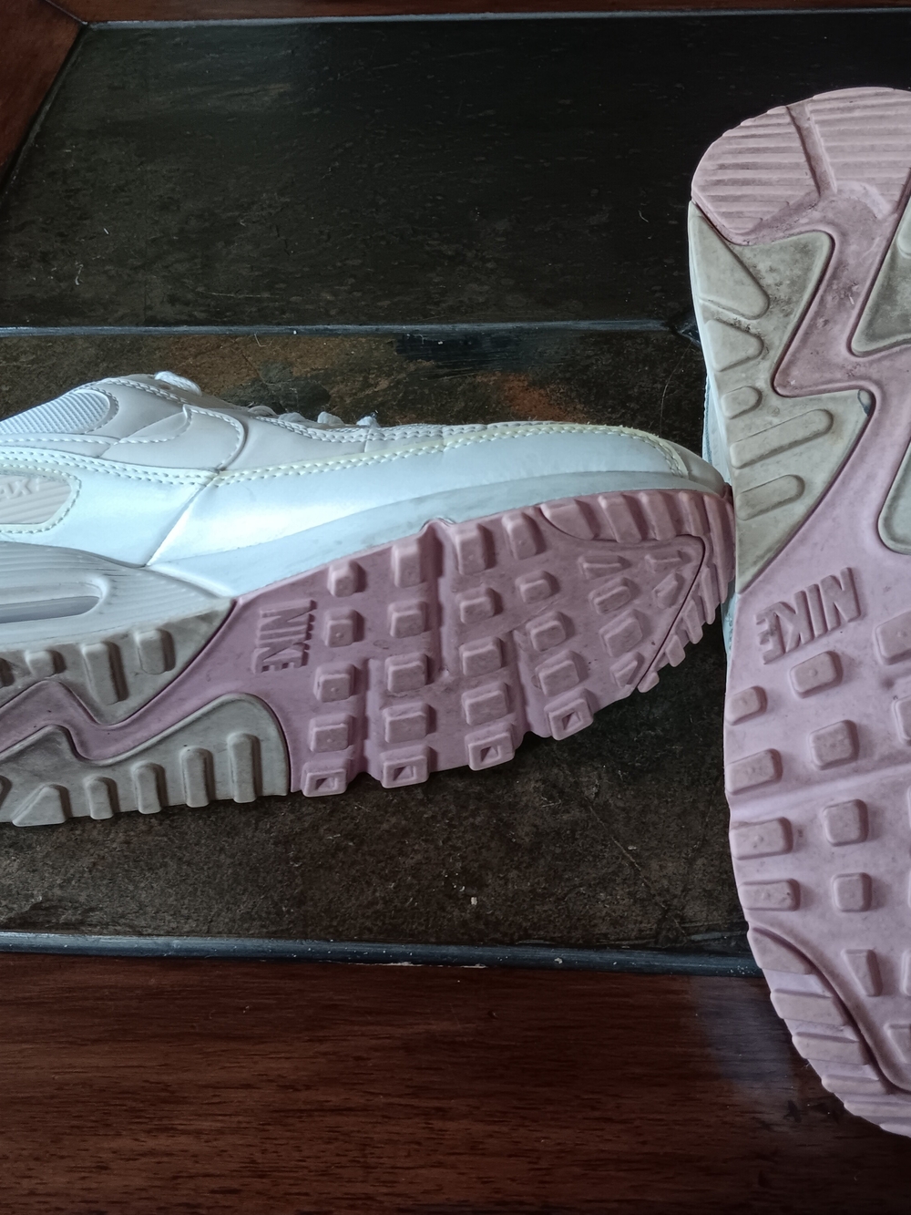 Nike Air Women's Sneakers - Cream with Pink Accents - Picture 3 of 7